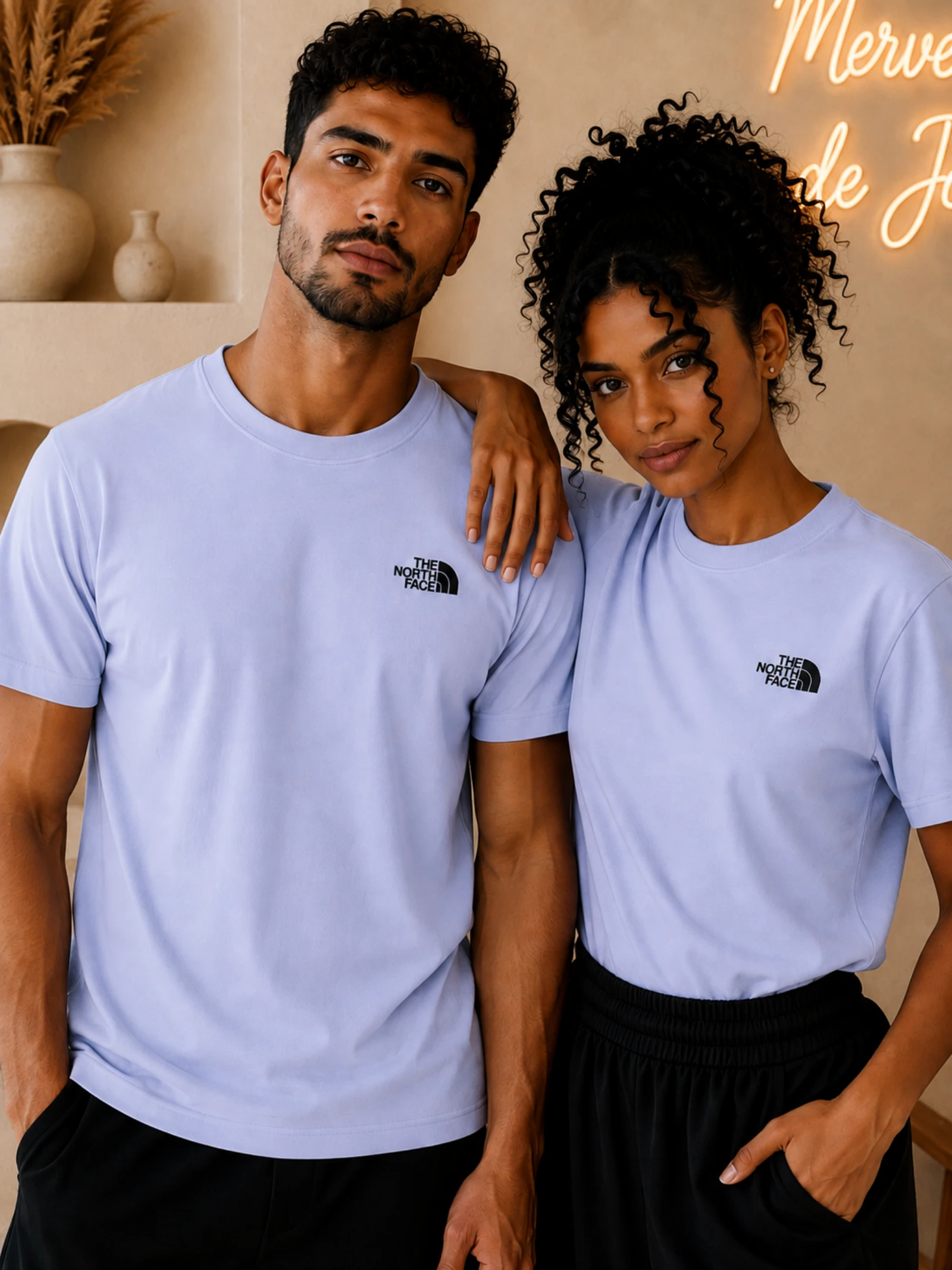 ✨ T-shirt The North Face – lilas bleuté (Mixte)